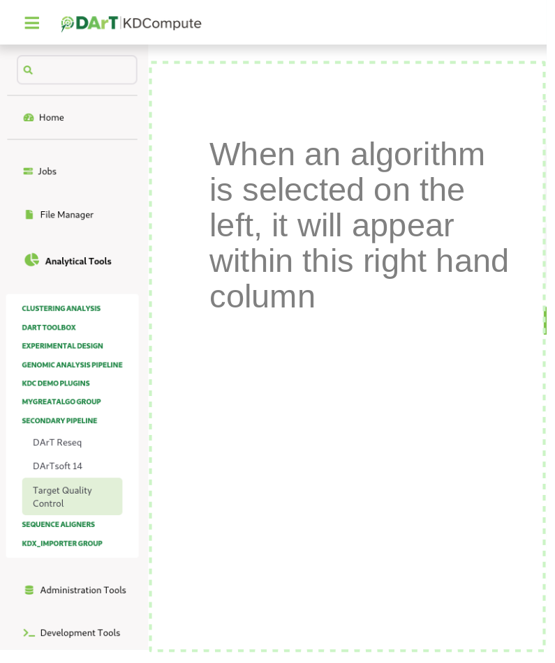 KDCompute - The Analytical Tools window